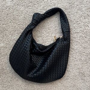 Anthropologie Black Woven Hobo Bag